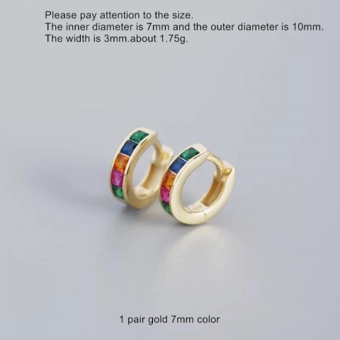 925 Sterling Silver Stud Earrings with Blue Green Zircon for Women and Girls