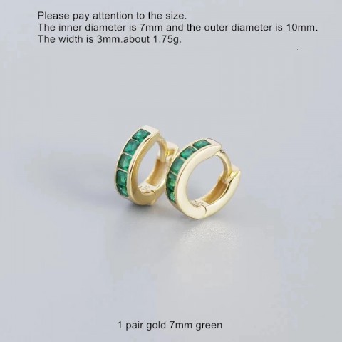 925 Sterling Silver Stud Earrings with Blue Green Zircon for Women and Girls