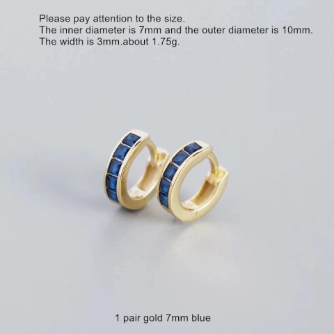 925 Sterling Silver Stud Earrings with Blue Green Zircon for Women and Girls