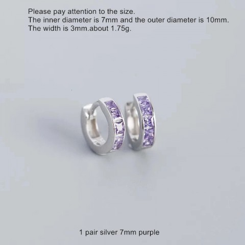 925 Sterling Silver Stud Earrings with Blue Green Zircon for Women and Girls