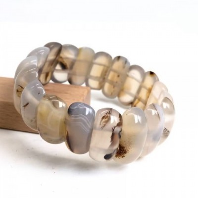 Natural Botswana Agate & Red Blue Sardonyx Gemstone Bracelet for Women | Eye-Catching Jewelry Gift