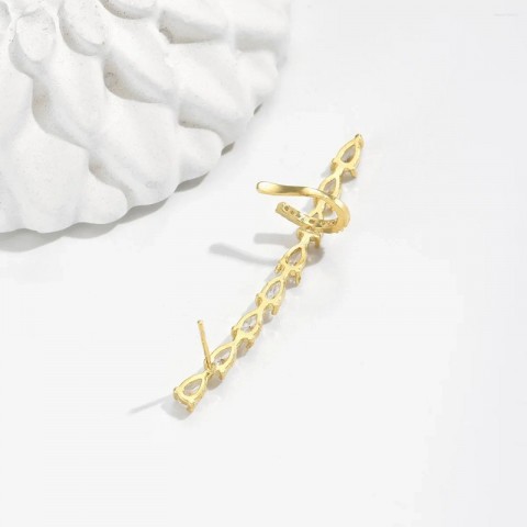 Backs Earrings YCP Fashionable High-grade Clip-on & Screw Back Ear Clip Water Drop Zircon Bone Integrated