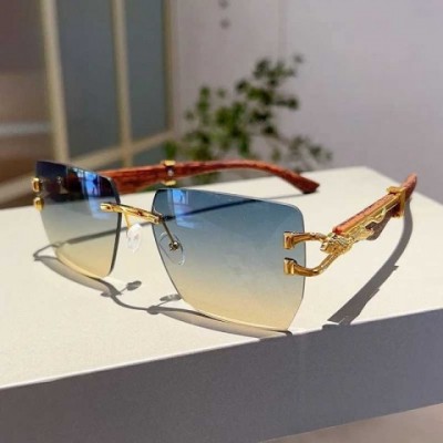 Stepunk Shadow H25423 Men's Trendy Retro Borderless Leopard Head Sunglasses