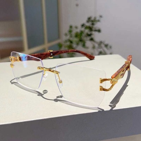 Stepunk Shadow H25423 Men's Trendy Retro Borderless Leopard Head Sunglasses