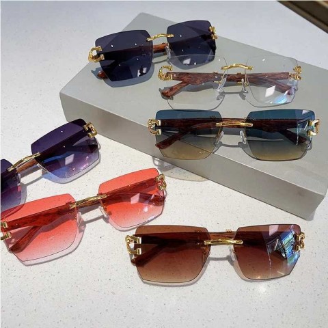 Stepunk Shadow H25423 Men's Trendy Retro Borderless Leopard Head Sunglasses