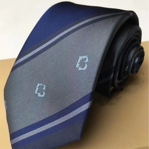 Brand Luxury Silk Mens Necktie, Narrow Jacquard Design, Multi-Color Letter Print, Perfect for Weddings & Business