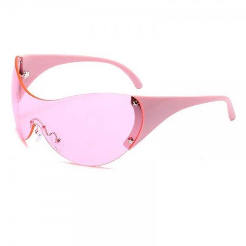 Retro Y2K Borderless White Sunglasses for Women