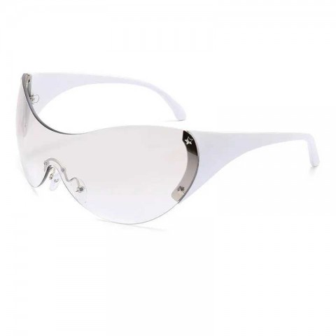 Retro Y2K Borderless White Sunglasses for Women
