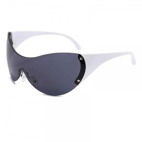 Retro Y2K Borderless White Sunglasses for Women