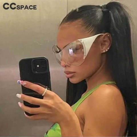 Retro Y2K Borderless White Sunglasses for Women