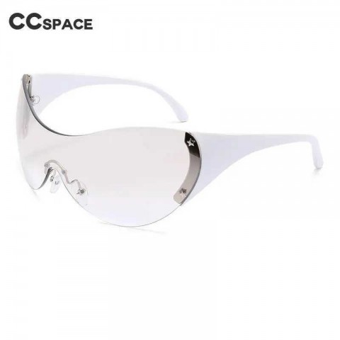 Retro Y2K Borderless White Sunglasses for Women
