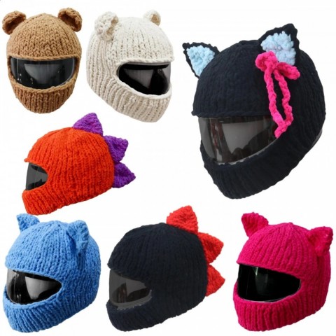 Cute Women's Outdoor Ski Hat - Coarse Velvet Knitted Helmet
