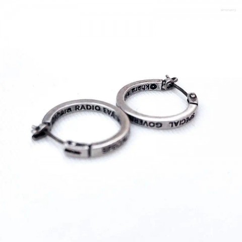 Hoop Earrings Unisex Retro Anime Nagisa Kaworu Metal Studs