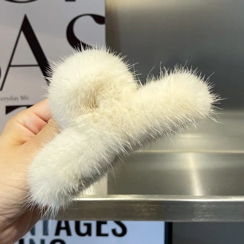 sarsallya Vintage Mink Hair Clips for Women, Casual Decorative Accessories 240119