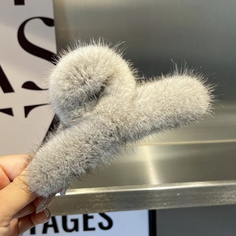 sarsallya Vintage Mink Hair Clips for Women, Casual Decorative Accessories 240119