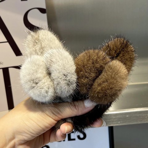 sarsallya Vintage Mink Hair Clips for Women, Casual Decorative Accessories 240119