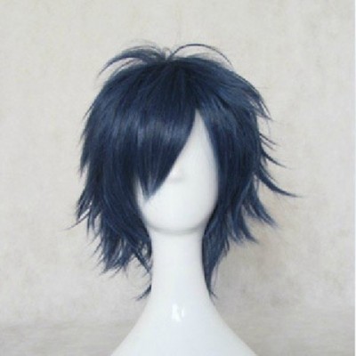HAIRJOY Men's Blue Cosplay Short Straight Synthetic Wig
