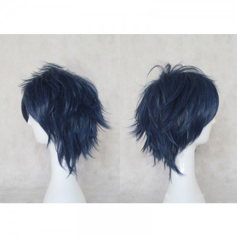 HAIRJOY Men's Blue Cosplay Short Straight Synthetic Wig