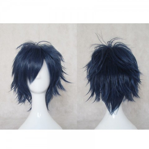 HAIRJOY Men's Blue Cosplay Short Straight Synthetic Wig