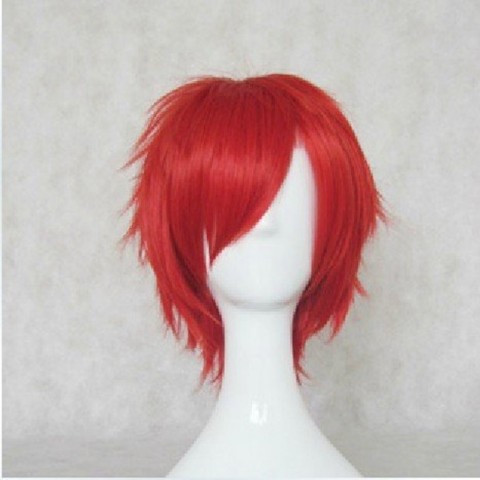HAIRJOY Men's Blue Cosplay Short Straight Synthetic Wig