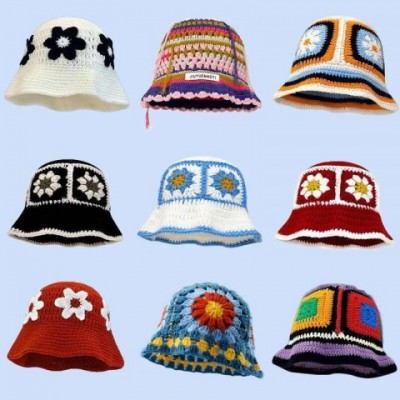 2023 Y2K Fashion Crochet Handmade Bucket Hat for Women