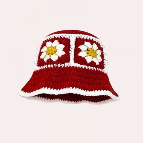 2023 Y2K Fashion Crochet Handmade Bucket Hat for Women