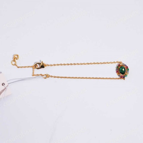 Elisa Fashion Gothic Black Crystal Cat Ears Charm Bracelet for Women