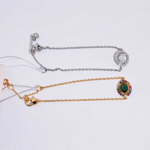 Elisa Fashion Gothic Black Crystal Cat Ears Charm Bracelet for Women