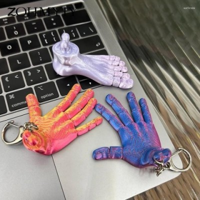 Creative 3D Printed Multi-Joint Movable Hand Foot Keychain for Boys