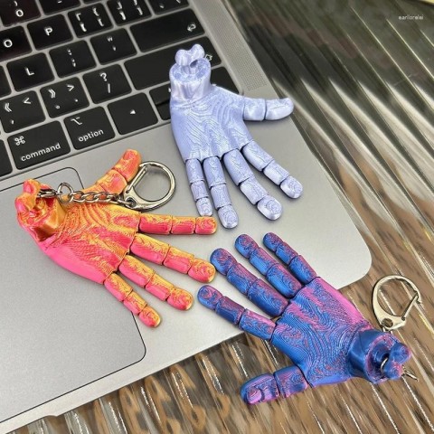 Creative 3D Printed Multi-Joint Movable Hand Foot Keychain for Boys