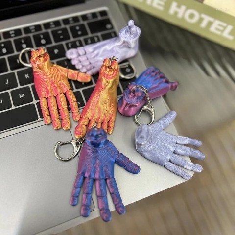 Creative 3D Printed Multi-Joint Movable Hand Foot Keychain for Boys