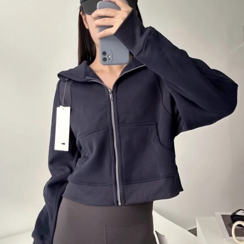 Women's Casual Padded Hoodie with Zipper - Thin Loose Sports Sweater