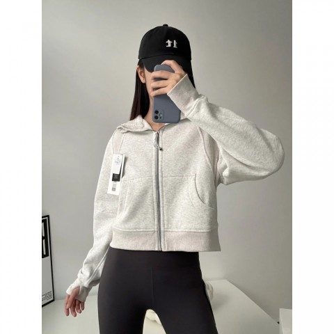 Women's Casual Padded Hoodie with Zipper - Thin Loose Sports Sweater