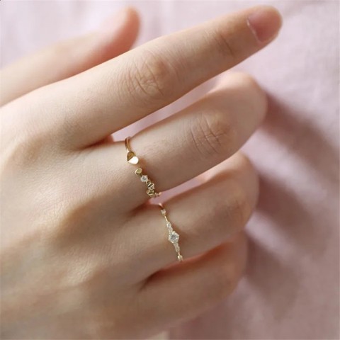YES 925 Sterling Silver 14K Gold Plated Crystal Wedding Ring for Women - Lightweight & Stylish