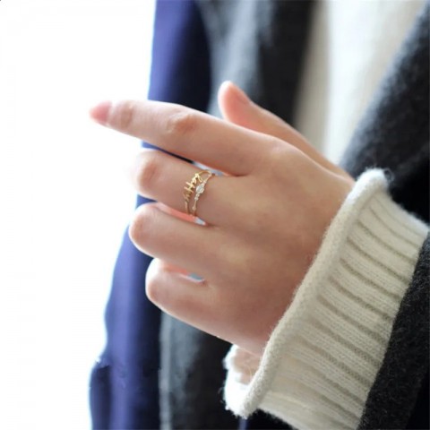 YES 925 Sterling Silver 14K Gold Plated Crystal Wedding Ring for Women - Lightweight & Stylish
