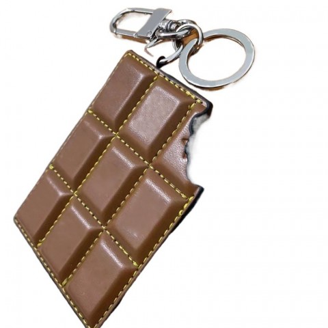 High Quality Brown Chocolate 7x9CM Keychain with Magnetic Lock for Men and Women