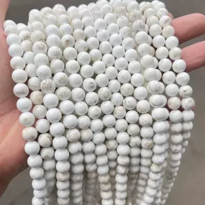 Natural Magnesite Stone Beads - Smooth Round DIY Jewelry Making Components - Ideal for Bracelet and Necklace Crafting