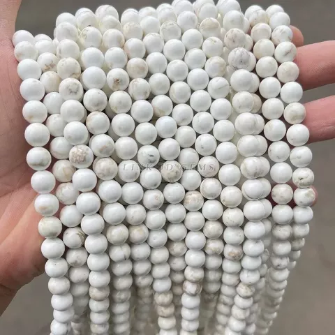Natural Magnesite Stone Beads - Smooth Round DIY Jewelry Making Components - Ideal for Bracelet and Necklace Crafting