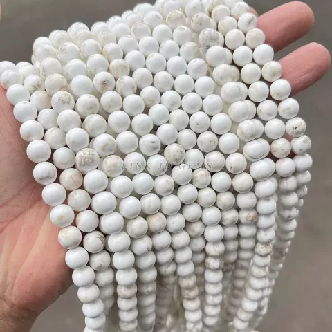 Natural Magnesite Stone Beads - Smooth Round DIY Jewelry Making Components - Ideal for Bracelet and Necklace Crafting