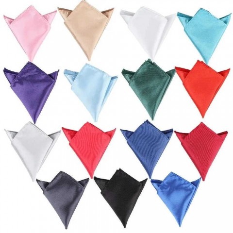 Adult Fashion Cotton Handkerchiefs - Solid Color Men's Business Pockets Hankies 20cm