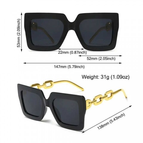 Luxury UV400 Protection Large Square Sunglasses for Men and Women