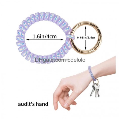 Colorful Spiral Coil Keychains & Lanyards for Women - Wristlet Keyring Holder