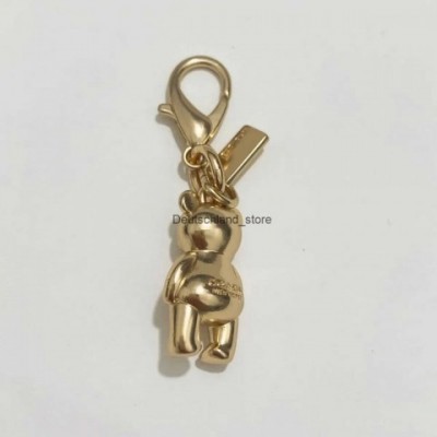 Cherry Designer Luxury Keychains with Golden Chain and Pink Crystal
