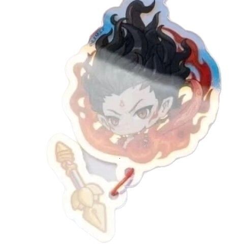 Nezha Magic Children's Acrylic Keychain Clock Pendant, Gray Tin Alloy for Boys