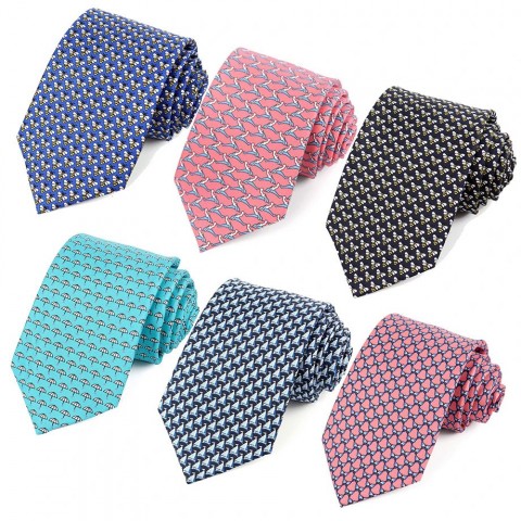 Tailor Smith Lavender Silk Novelty Necktie for Men with Bee and Butterfly Patterns