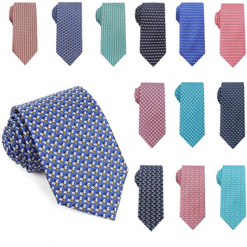 Tailor Smith Lavender Silk Novelty Necktie for Men with Bee and Butterfly Patterns