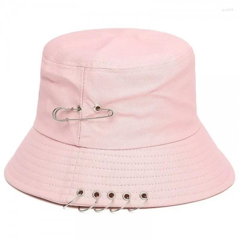 Unisex Beret with Brooch Ring, Fashionable Fisherman's Hat, Outdoor Beach Sun Hat