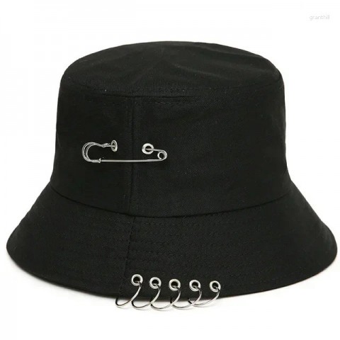 Unisex Beret with Brooch Ring, Fashionable Fisherman's Hat, Outdoor Beach Sun Hat
