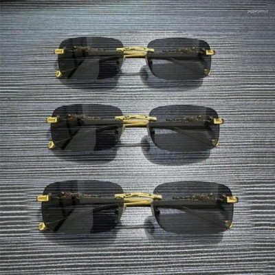 Cheetah Print 3PC Fashion Metal Rimless Sunglasses for Men and Women