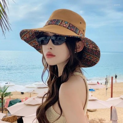 Beret Summer Bucket Hat for Women - Wide Brim Sun Protection
